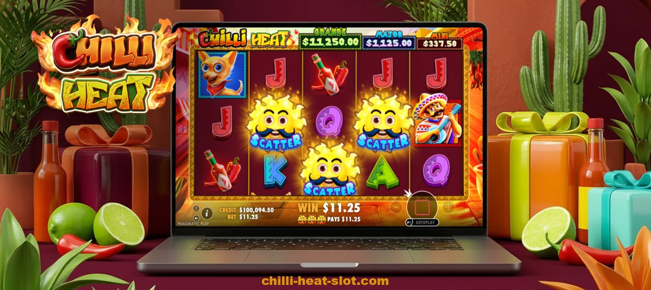 The demo version of Chilli Heat provides access to all bonus features