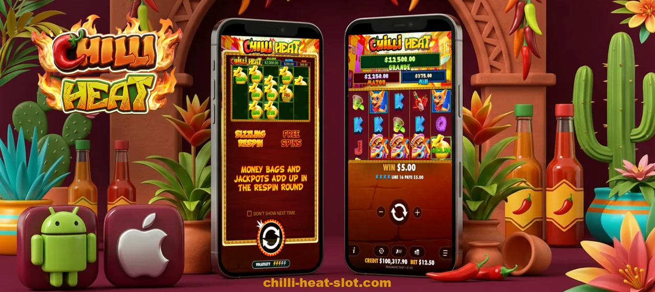 Play Chilli Heat on your smartphone or tablet via the casino's mobile website or app