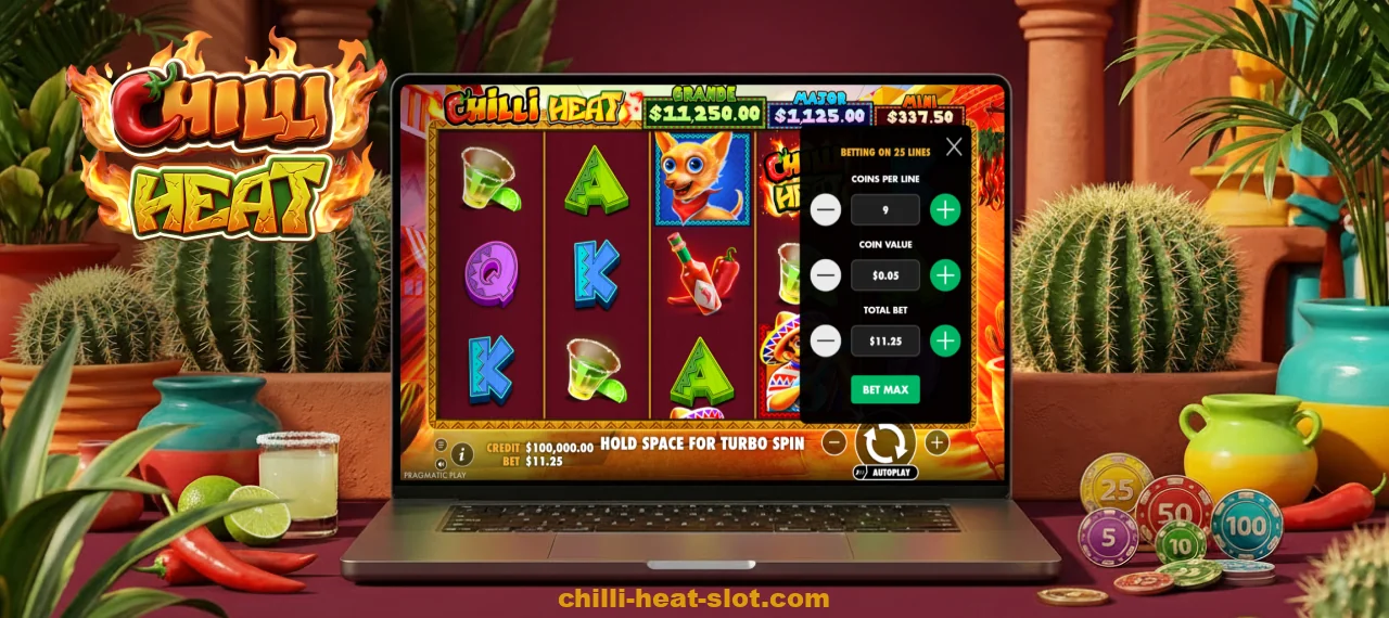 In Chilli Heat, bets vary, and the size of the winnings depends on the bet