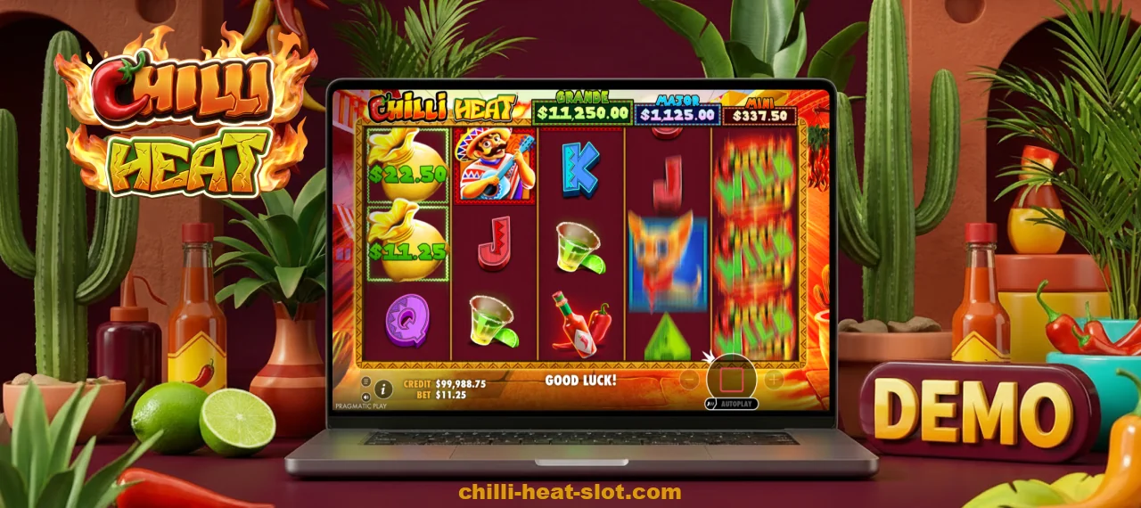 The Chilli Heat demo version lets players explore the game mechanics, bonuses, and jackpots for free